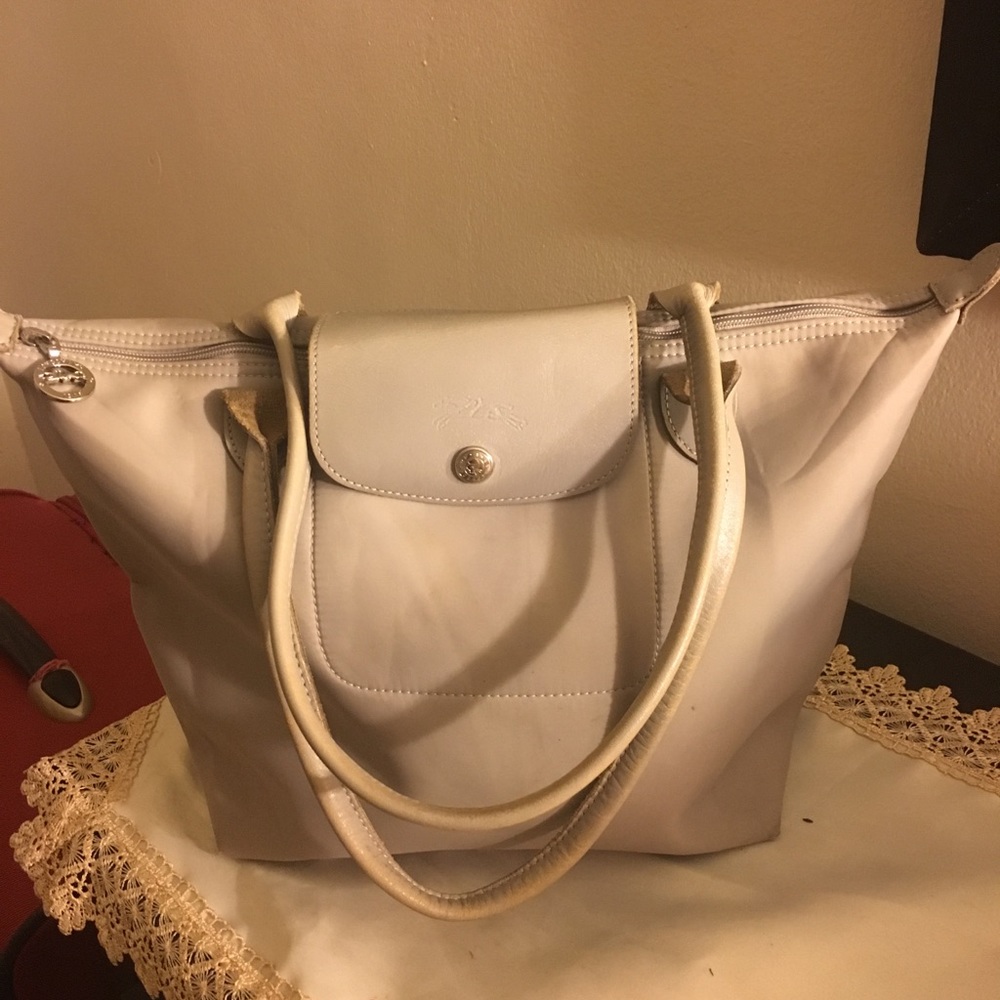 Long champ grey bag